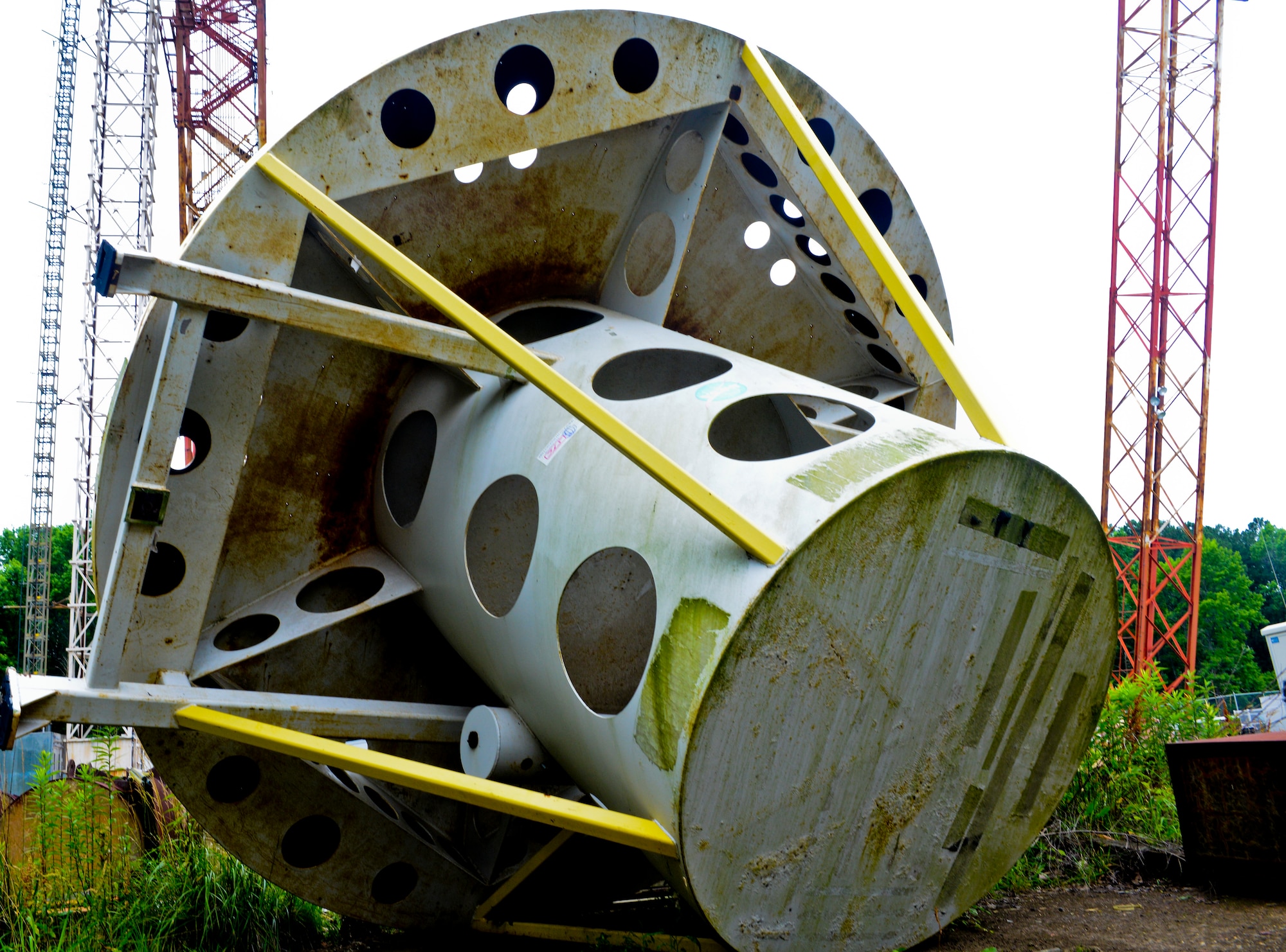A “boiler-plate” model of the Orion capsule awaits testing at the National Aeronautics and Space Administration Langley Research Center Landing and Impact Research Facility in Hampton, Va., June 18, 2013. With President George W. Bush’s announcement of the Vision for Space Exploration in 2004, NASA called on the facility to be adapted and used in support of the agency’s new Constellation Program, aimed at gaining experience in operating out of Earth's atmosphere and developing technologies needed for exploring space. (U.S. Air Force photo by Airman 1st Class R. Alex Durbin/Released)