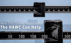 With summer just around the corner, some Airmen and family members are striving for that perfect beach body. The Health and Wellness Center can help with not just trimming down for the summer, but promoting overall health and fitness year-round. (U.S. Air Force photo illustration/Tech. Sgt. Samuel Morse)