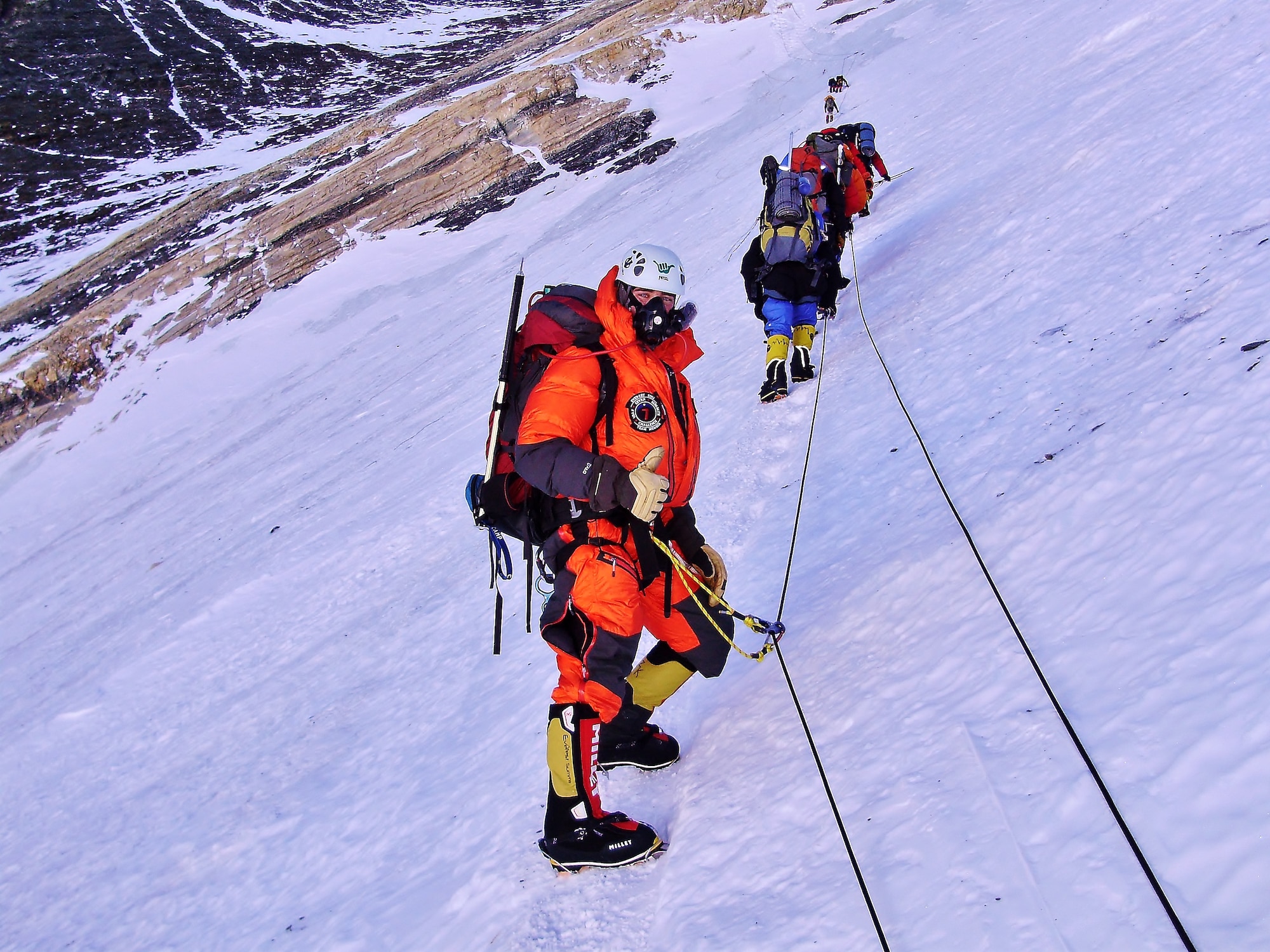 While climbing  Mount Everest Capt. Marshall Klitzke used acountability and staying clipped to the fixed lines as a major RM tool during the May 2013 Challenge.