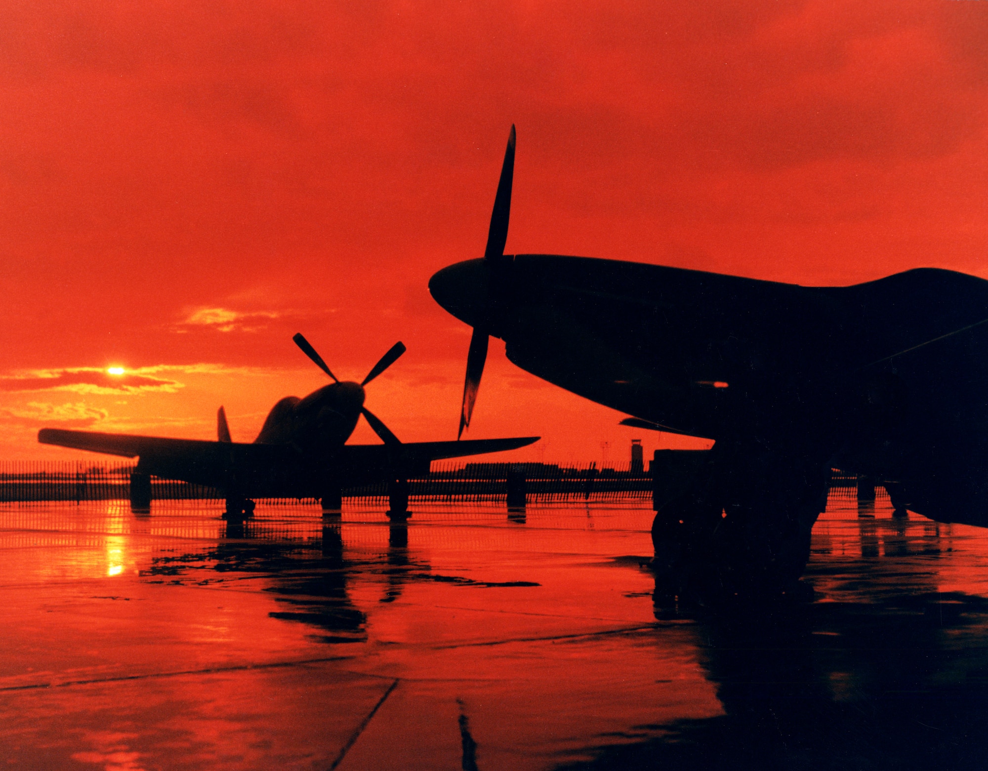 North American P-51 Mustang of the 110th Fighter Squadron, Missouri Air National Guard, at an unknown location, circa 1947. (131st Bomb Wing file photo/RELEASED)