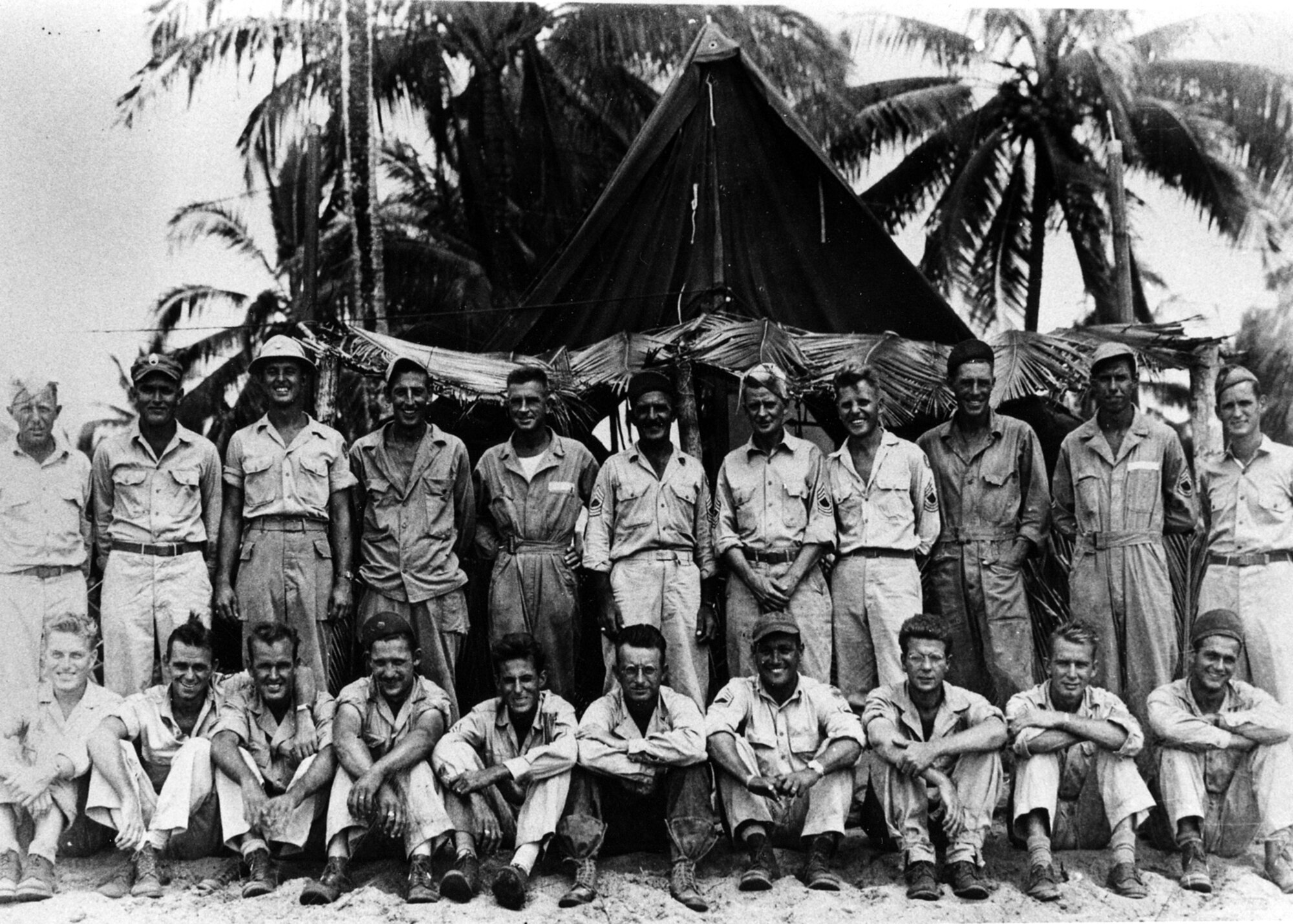 Members of the 110th Reconnaissance Squadron in the Philippines, circa 1942.  (131st Bomb Wing file photo/RELEASED)
