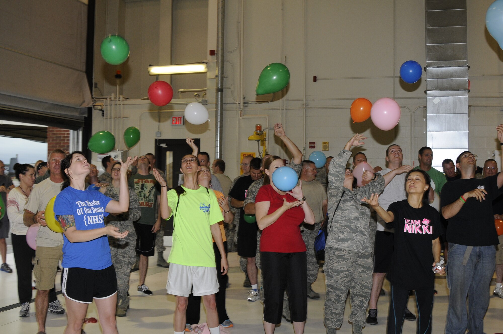 Airmen with the 188th Fighter Wing participate in Wingman Day during June’s unit training assembly. Wingman Day activities included a Sexual Assault Prevention and Response training block, Hawg Jawg 5K and the four pillars of Airmen fitness: Physical, mental, spiritual and social . (U.S. Air National Guard photo by 1st Lt. Holli Snyder/188th Fighter Wing Public Affairs)