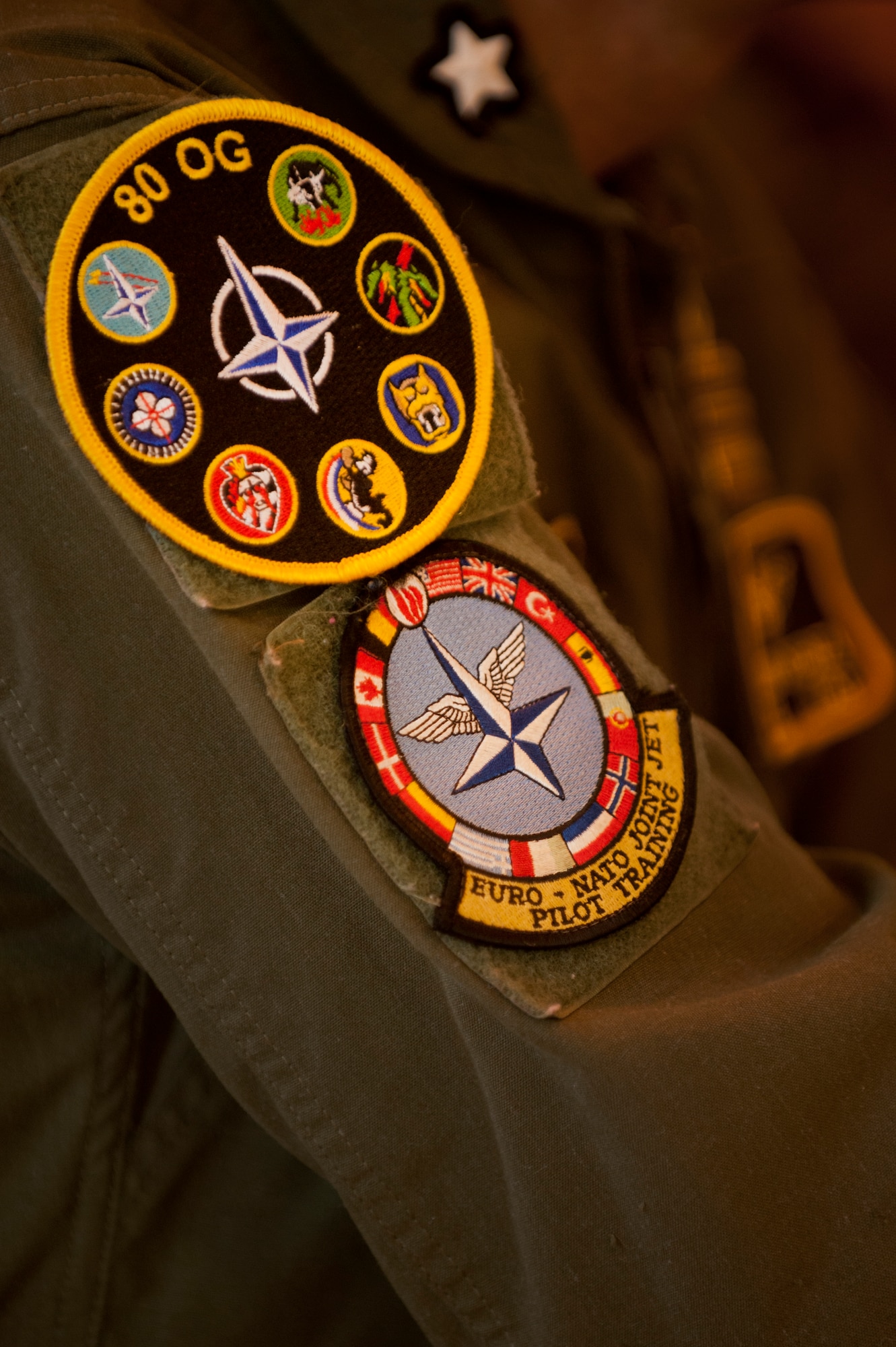 German Air Force Col. Eberhard von Wintzingerode-Knorr relinquished command of the 80th Operations Group to Italian Air Force Col. Paolo Baldasso in a ceremony at Sheppard Air Force Base June 28. Col. Lance R. Bunch, 80th Flying Training Wing commander, presided over the ceremony. (U.S. Air Force photo/Staff Sgt. Mike Meares/Released)