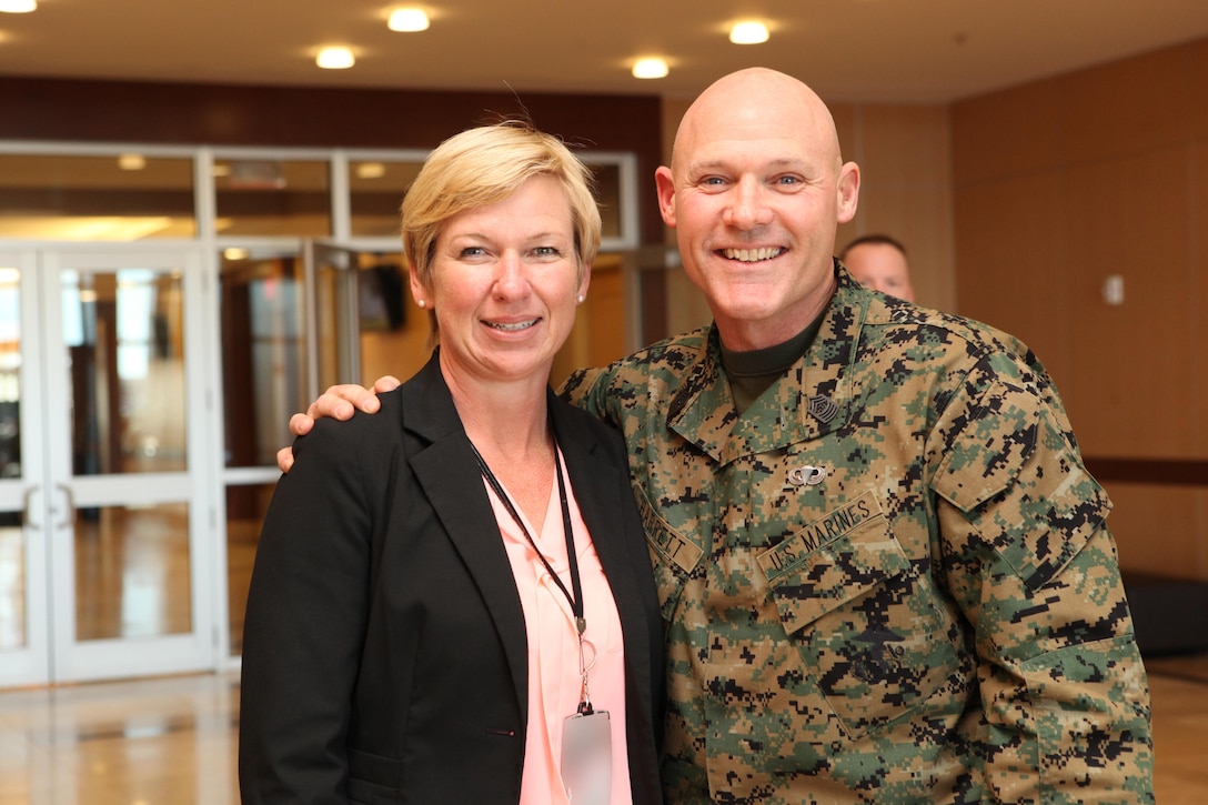 Sgt. Maj. Micheal P. Barrett, the 17th Sergeant Major of the Marine Corps, visits Marine Corps Support Facility, New Orleans, La., Feb. 26, 2013. (U.S. Marine Corps photo by Cpl. Tia Dufour)