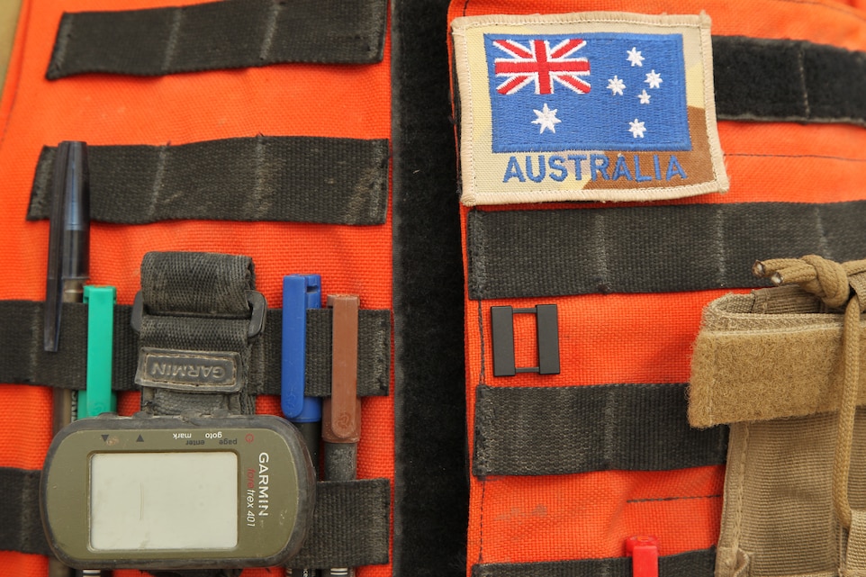 Australian Army Capt. James Tarpley, Dingo 6, Tactical Training Exercise Control Group came to the Combat Center to aid TTECG in assessing Integrated Training Exercise. He is one of six Austrailian soldiers at the Combat Center.