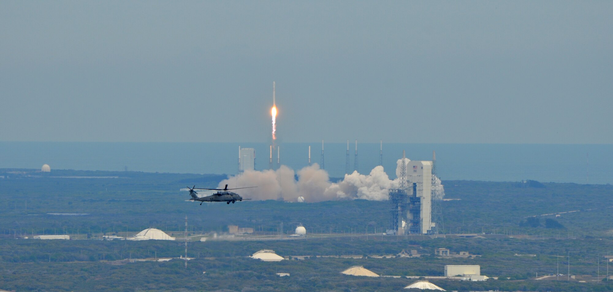 Air Force Reserve combat-search-and-rescue Airmen from the 920th Rescue Wing, Patrick Air Force Base, Fla., supported the successful launch of SpaceX’s Falcon 9 rocket carrying 1,268 pounds of supplies to the International Space Station. (U.S. Air Force photo/ Lt. Col. Robert Haston)   
