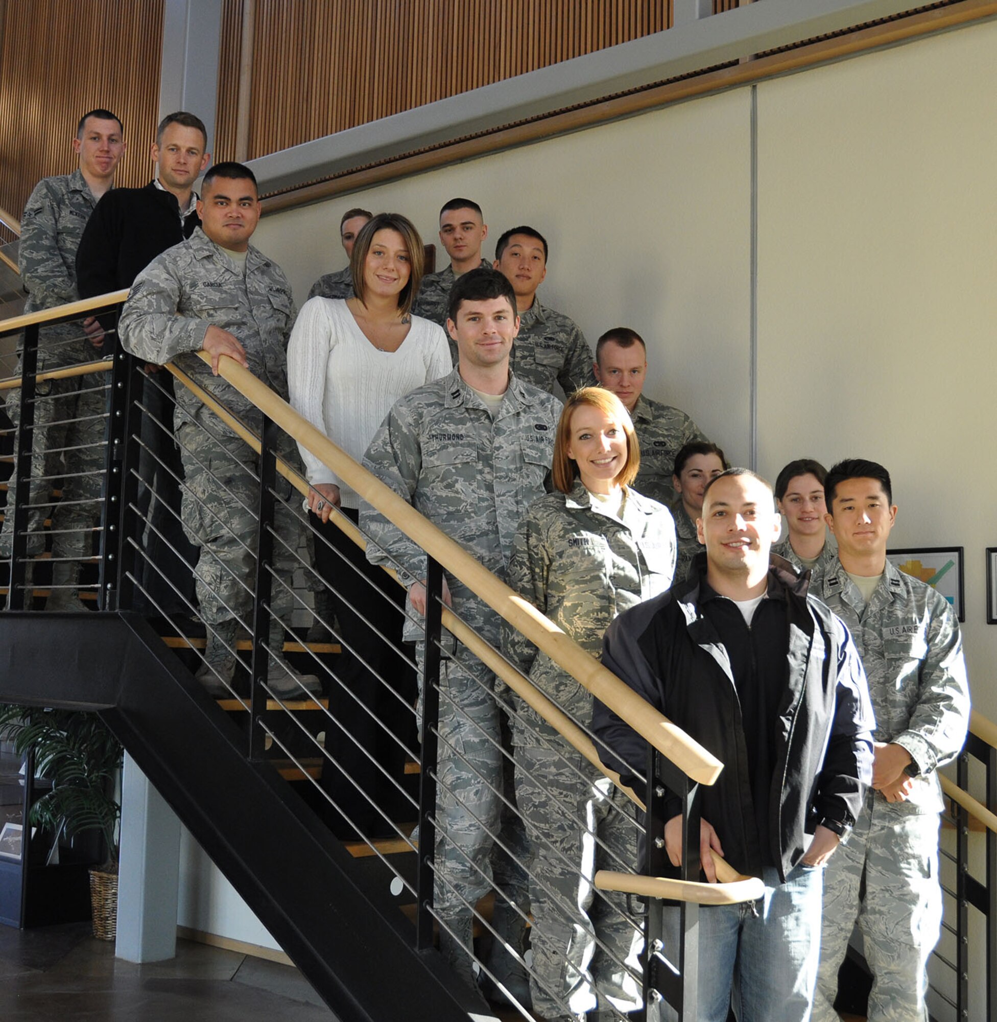 TRAVIS AIR FORCE BASE, Calif. -- B-Flight February Newcomers welcomed to 349th Wing. (U.S. Air Force photo / Senior Airman Cindy Alejandrez)
