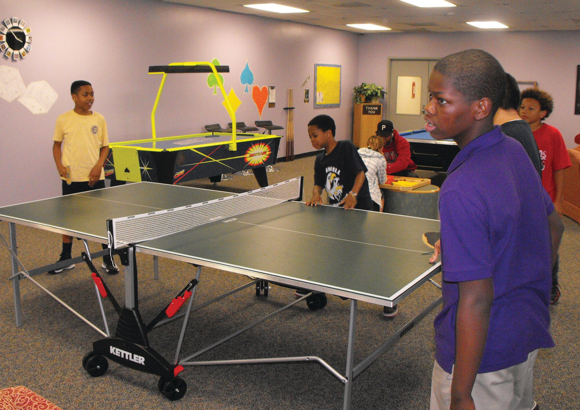 Youth Programs After Three, or YP After 3, reflects the Air Force’s goal of providing a comfortable setting and atmosphere where youth can interact with each other while engaging in fun and interactive social programs. YP After 3 is located at the Maxwell and Gunter youth centers offers activties for youth ages 9 -18, including homework assistance, pool, table tennis and other activities. (U.S. Air Force photo by Donovan Jackson)
