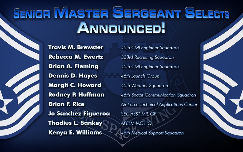 2013 Patrick Senior Master Sergeant selects
