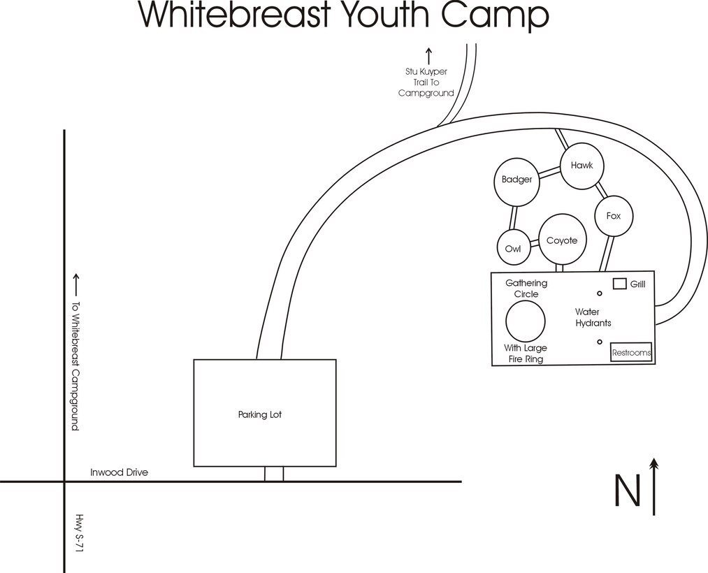 Whitebreast Youth Camp Map