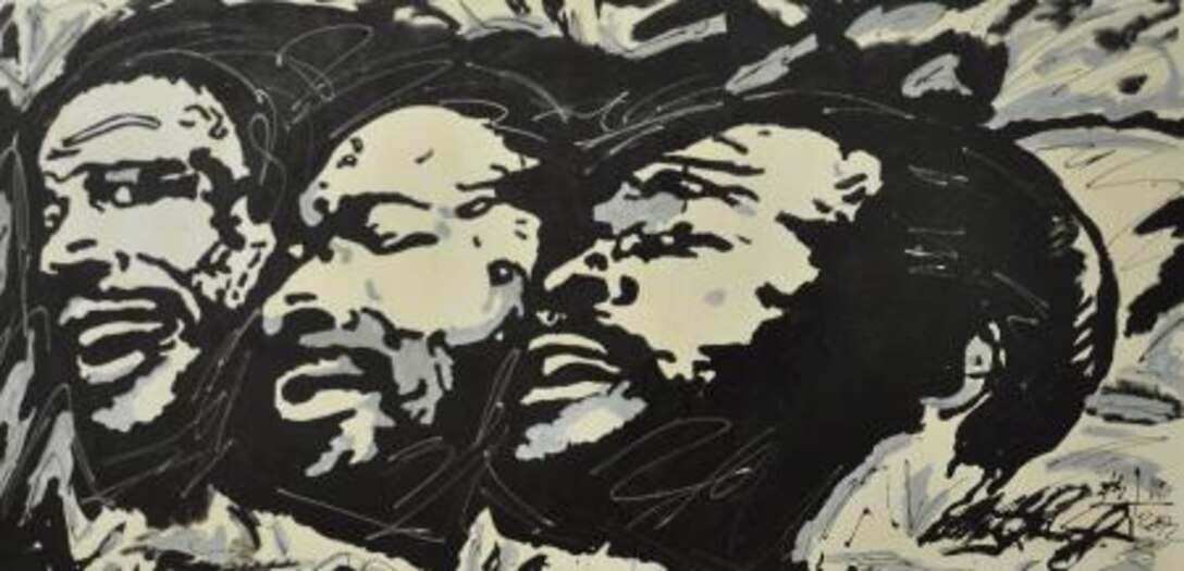 A painting of singer Marvin Gaye done by Anthony Plummer, a Maintenance worker with Installation and Logistics Division on Marine Corps Logistics Base Barstow. The painting was done for Cpl. Nicholas Williams, assistant barracks manager with Headquarters Battalion, MCLB Barstow, a friend of Plummer's.
