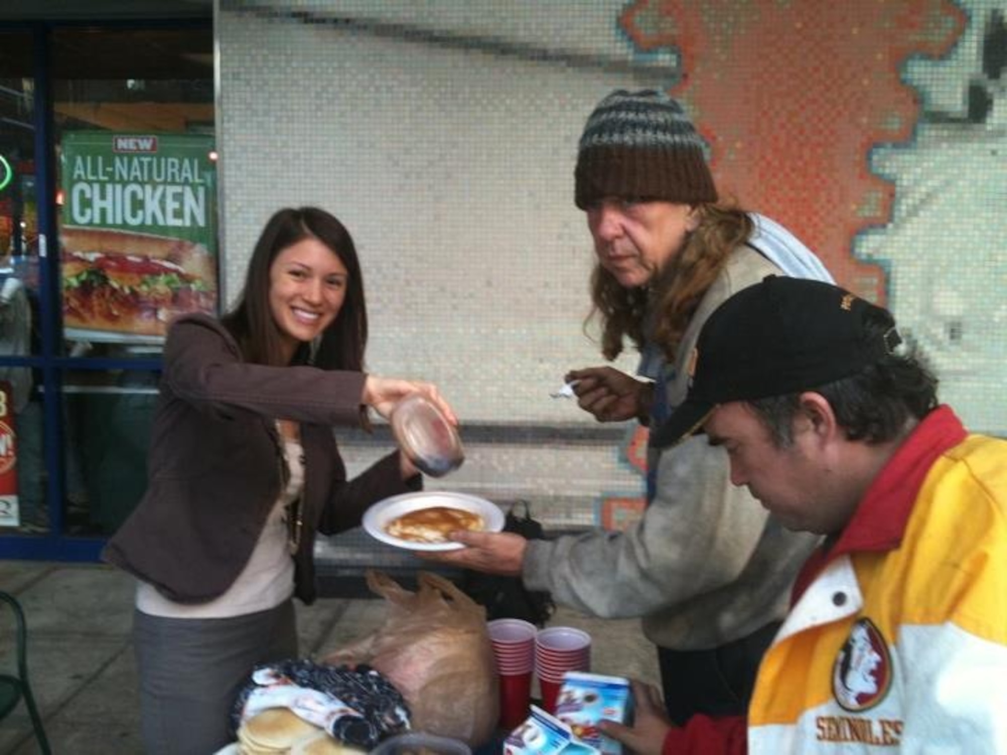 Tech. Sgt. Anna-Marie Wyant helps feed the homeless in downtown Tampa once a week. (courtesy photo)