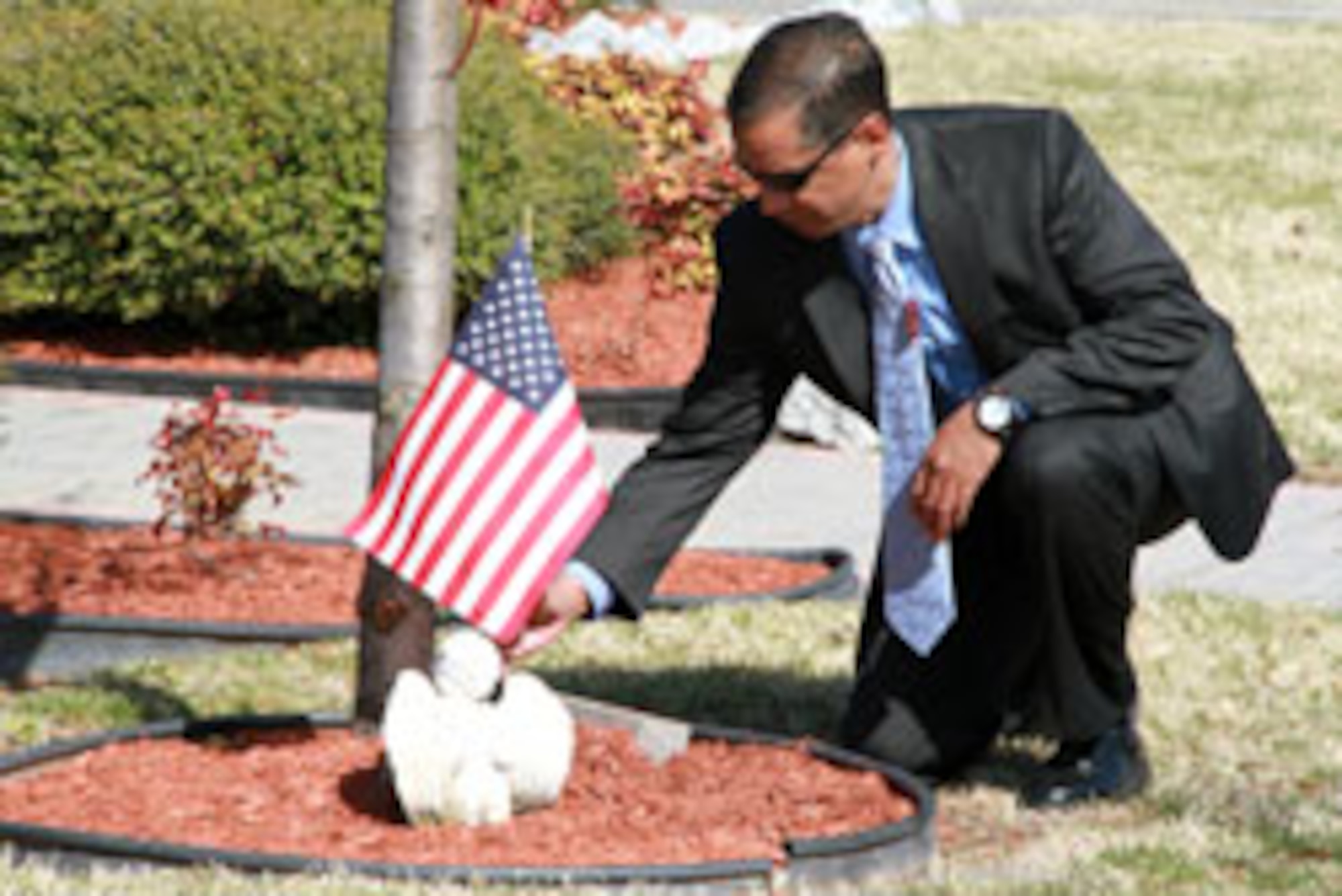 The Virginia Air National Guard's 203rd RED HORSE Squadron conducted a memorial service at the State Military Reservation March 3, 2011, to honor 18 unit members and three Florida Army Guard aviators who perished in a military transport crash 10 years ago. (Photo by Cotton Puryear, Virginia National Guard)