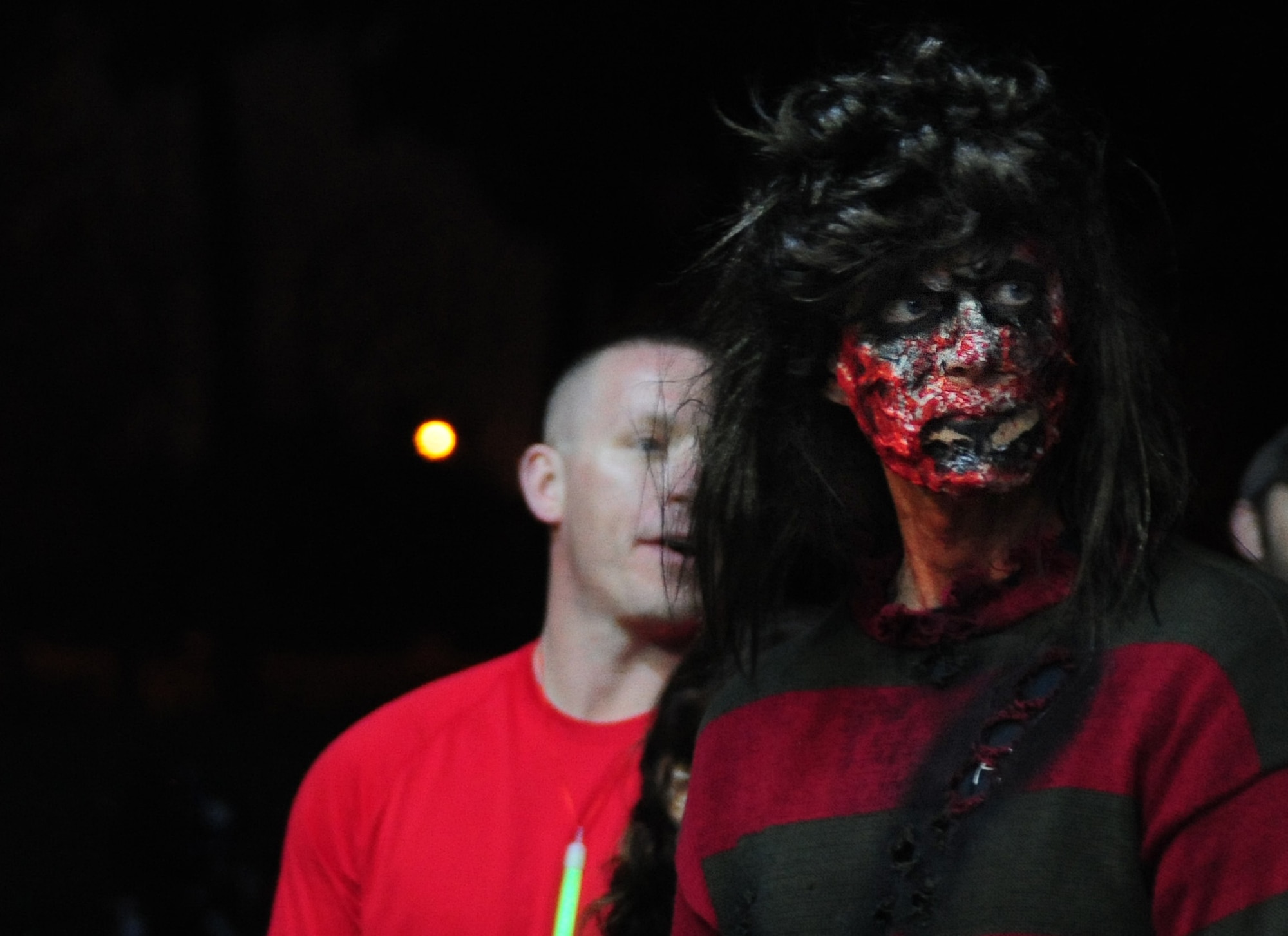 Participants of the 39th Force Support Squadron zombie run were encouraged to dress up during the event and some members went above and beyond March 2, 2013, at Incirlik Air Base, Turkey. Participants, both survivors and zombies, ran a set route of about 2.5 miles. (U.S. Air Force photo by Senior Airman Anthony Sanchelli/Released)