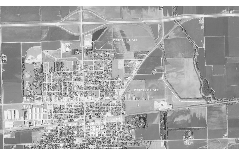 Proposed Shell Creek levee alignment in Schuyler, Nebraska