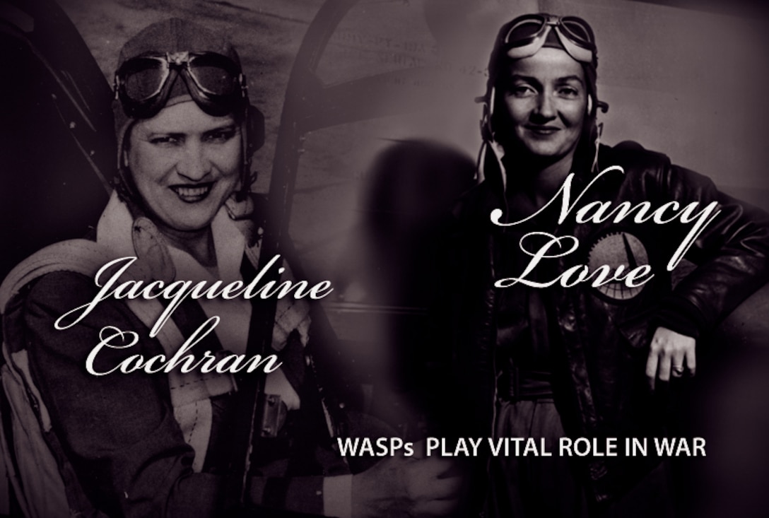 Jacqueline Cochran, left, and Nancy Love blazed a path for women in military aviation. U.S. Air Force graphic by Sylvia Saab