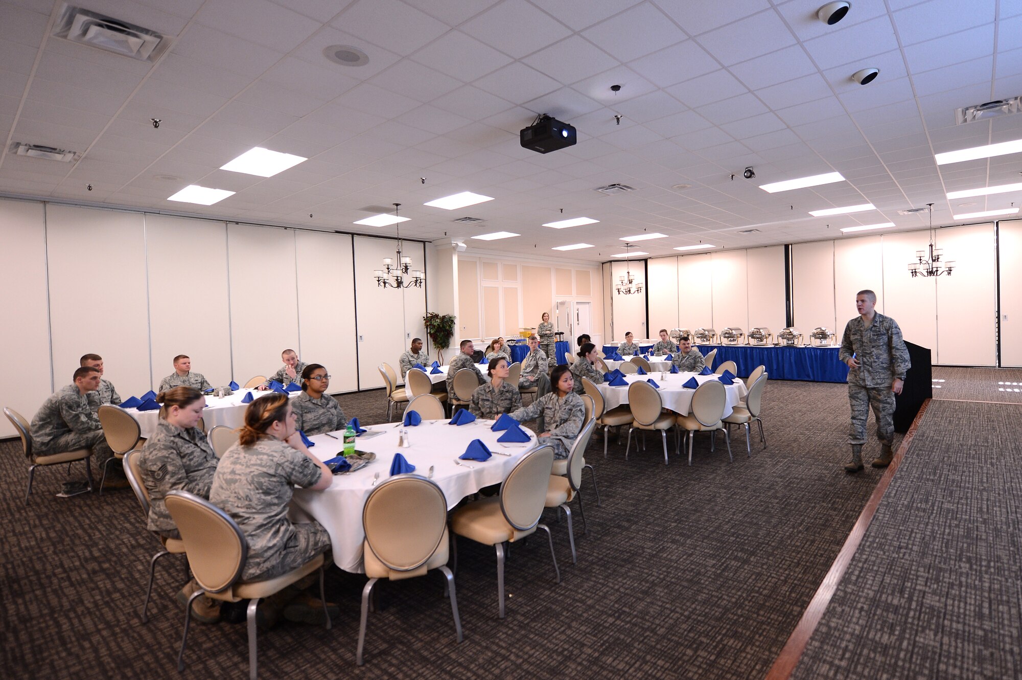 The 2013 Air Force Assistance Fund campaign kicks off with a breakfast at Carolina Skies Club and Conference Center, Shaw Air Force Base, S.C., Feb., 28, 2013.  Four major charities, all of which help Airmen, benefit the AFAF: the Air Force Aid Society, Air Force Villages, Air Force Enlisted Villages and the General and Mrs. Curtis E. LeMay Foundation.  (U.S. Air Force photo by Airman 1st Class Nicole Sikorski/Released)