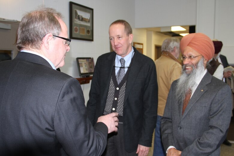 ERDC’s Cold Regions Research and Engineering Laboratory recently hosted an American Society of Mechanical Engineers’ Fellowship ceremony to induct Dr. Devinder Sodhi, a CRREL retiree and currently an Oak Ridge Institute for Science and Education visiting scientist at the lab. In photo from left is Dr. John Dempsey, Dr. Robert “Bert” Davis and Sodhi.
