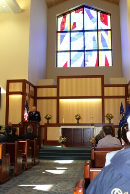 The interior of the main sanctuary of the new Chapel Center. The new chapel was built by the Philadelphia District of the Army Corps of Engineers.