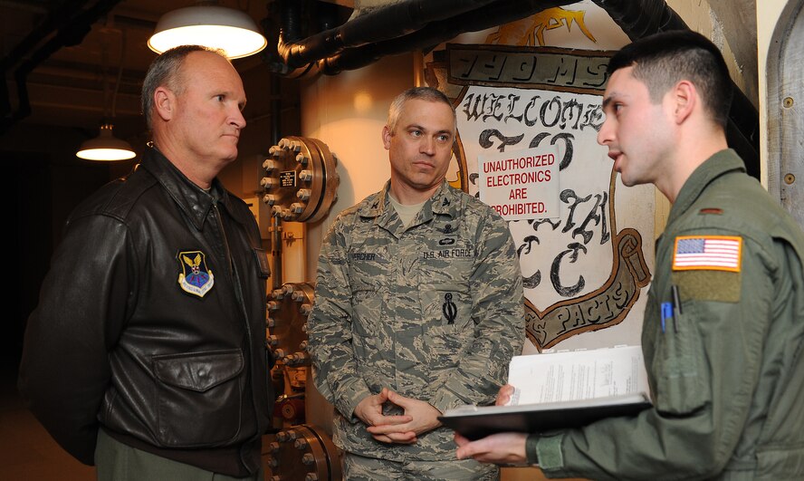MINOT AIR FORCE BASE, N.D. -- Brig. Gen. James S. Browne, Air Force Global Strike Command Director of Operations, visited with Airmen assigned to the 5th Bomb Wing and 91st Missile Wing here Feb. 26-28. Browne had the opportunity to see firsthand the deterrence mission of the B-52H Stratofortress and the Minuteman III intercontinental ICBM. (U.S. Air Force photos/Airman 1st Class Stephanie Ashley)