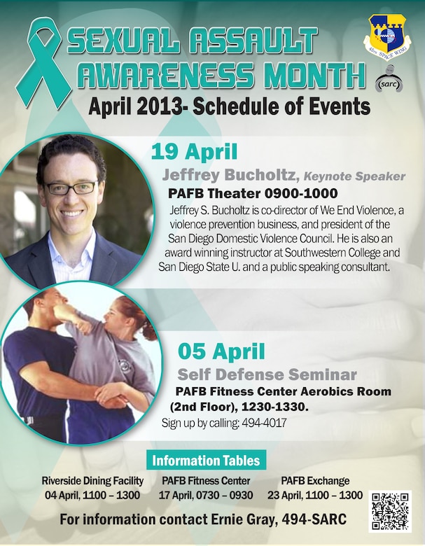April is the month of Awareness, and the Sexual Assault Response Coordinator will be holding events to provide help and awareness for Sexual Assault.