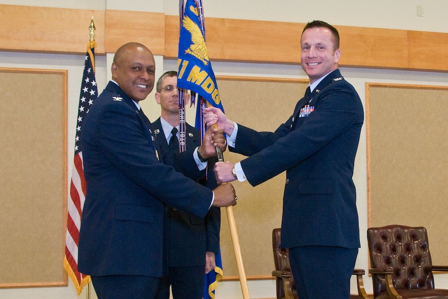 Colonle R. Bruce Roehm takes the command of the 341st Medical Group