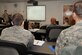 Capt. Dallas Webb, Barksdale's Sexual Assault Response Coordinator, briefs Airmen during a week-long Victim Advocate training on Barksdale Air Force Base, La., Feb. 27. An application must be submitted to the SARC by those seeking to become a VA. Those who are selected are required to have an initial 40 hours of training before becoming a VA. (U.S. Air Force photo/Staff Sgt. Amber Ashcraft)