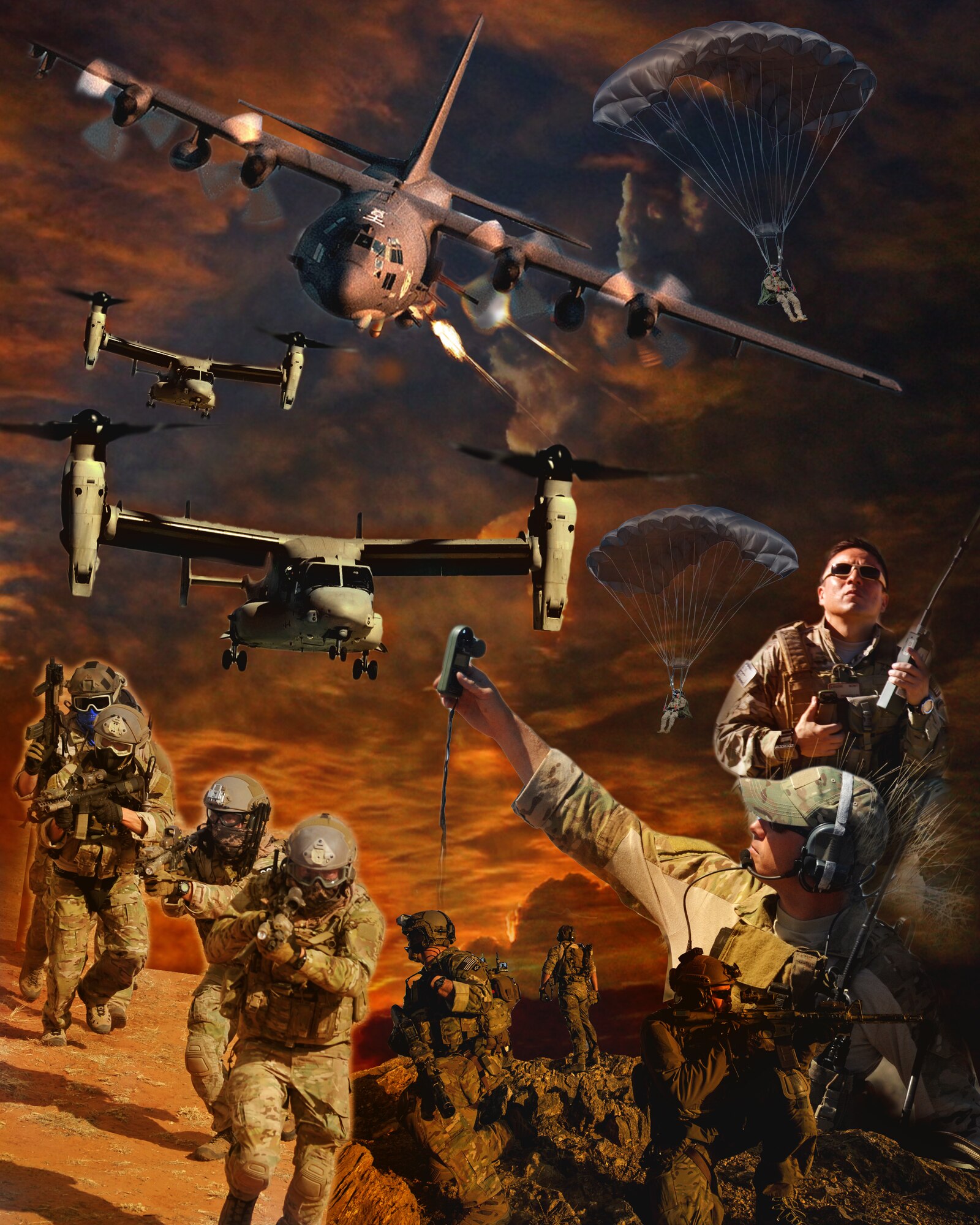 Air Force Special Operations Command and Hurlburt Field, Fla., host several special tactics units that deploy throughout the globe to perform unique and essential missions to ensure the safety and security of our nation and it's allies. (U.S. Air Force Photo illustration/ Staff Sgt. John Bainter)

