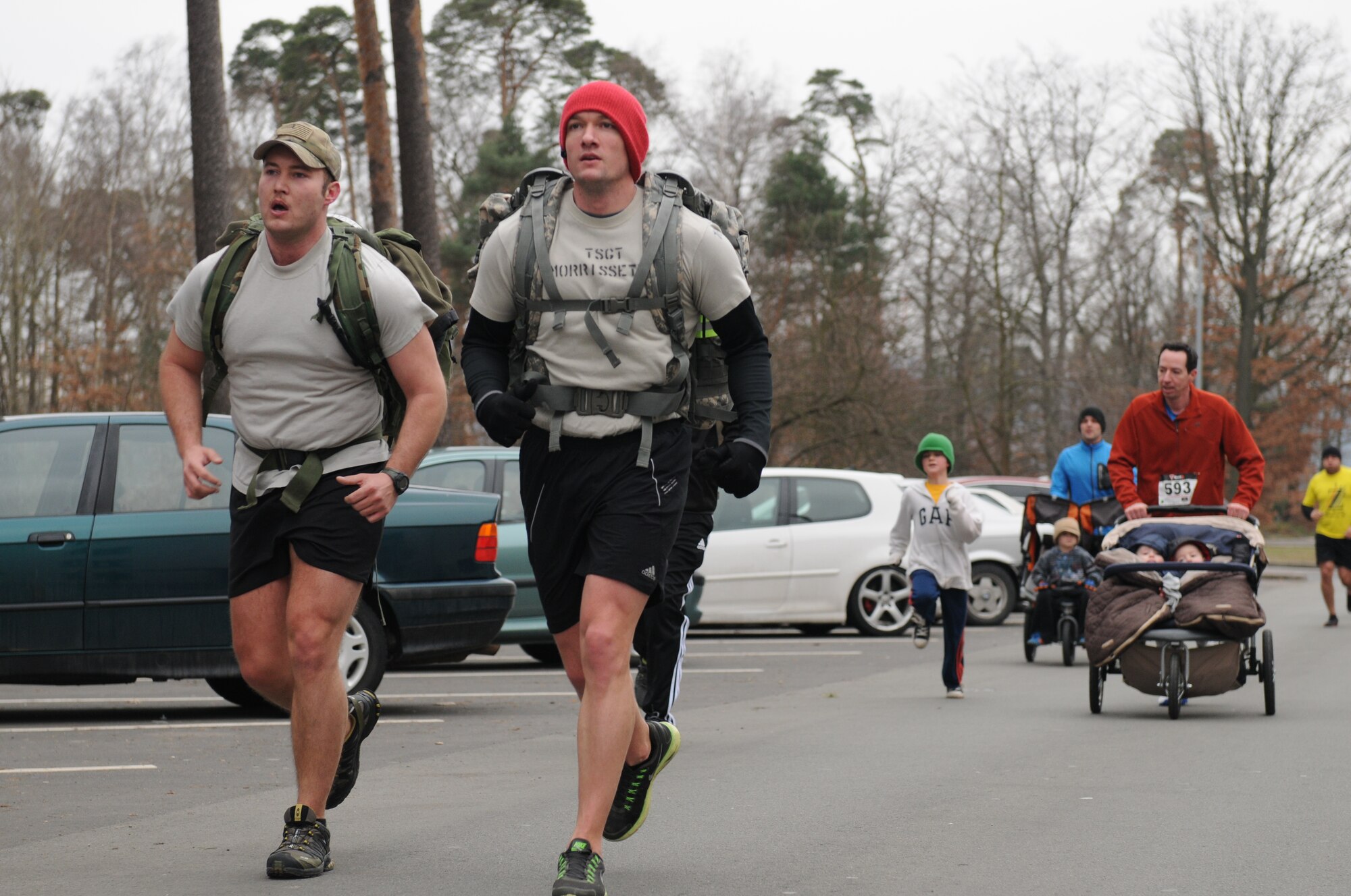 Members of the Kaiserslautern Military Community participate in the second annual Airman 1st Class Zachary Ryan Cuddeback Memorial 5K on Ramstein Air Base, Germany, March 2, 2013. Members of the 86th Vehicle Readiness Squadron hold the run in honor of their fallen comrade A1C Zachary Ryan Cuddeback. (U.S. Air Force photo/Airman 1st Class Holly Cook)   