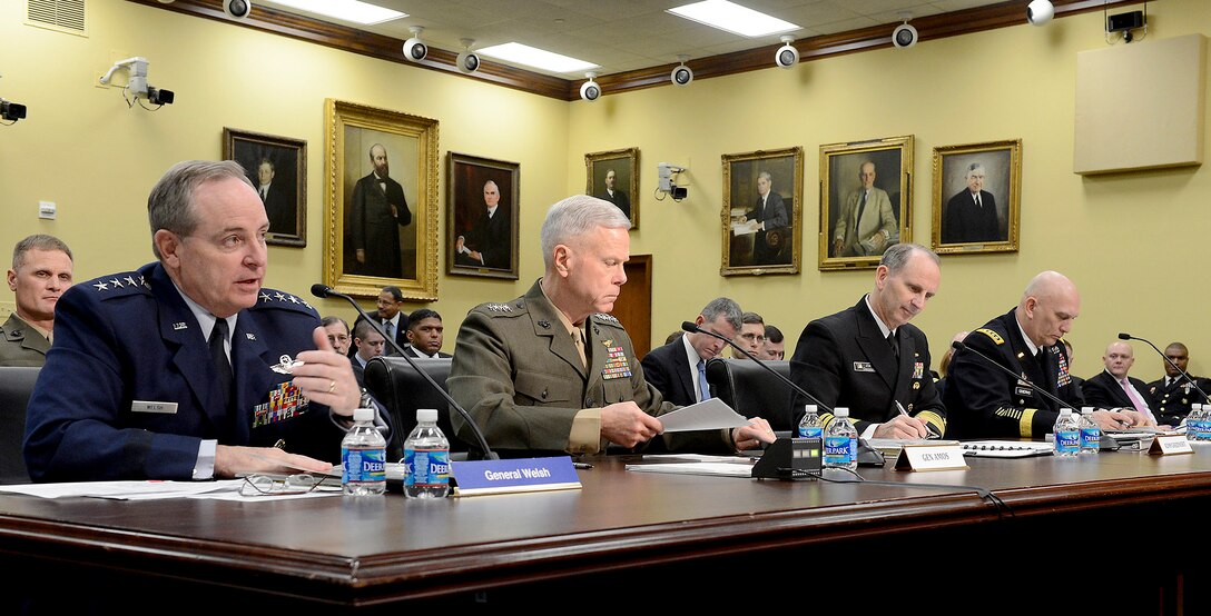 Air Force Chief of Staff Gen. Mark A. Welsh III testifies before the House Appropriations Committee's Military Construction and Veterans Affairs Subcommittee, March 5, 2013, in Washington, D.C.  (U.S. Air Force photo/Scott M. Ash)