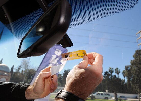 Members of Incirlik who plan to travel on the Autobahn in Turkey must have a Hizli Geçis Sistemi (HGS) toll card sticker. The HGS stickers are available at locations around Adana such as the M1 mall, but Incirlik residents may find it easier to visit the Post, telephone and telegraph (Ptt) facility on the D400. The sticker must be placed on the inside of the windshield below the rearview mirror to be visible to the scanner at toll booths. (U.S. Air Force photo by Staff Sgt. Marissa Tucker/Released)