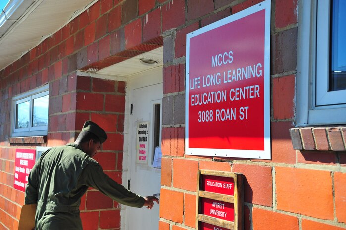 Sgt. Clifton Shackelford visits the Life Long Learning Center to gather information on the Tuition Assistance Freeze on March 4. Without TA there are still ways to continue educational pursuits and attain much sought after degrees.