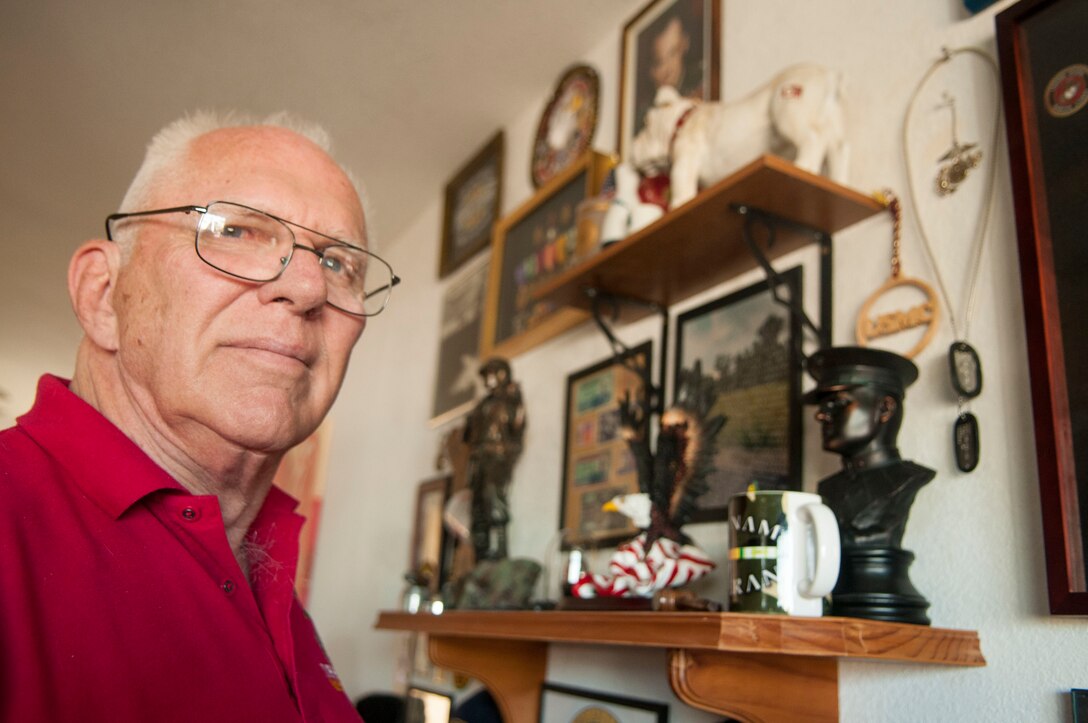 United States Marine Corps (Ret.) MGySgt. Carlton Edward “Chuck” LeDrew, a native of Quebec City, Montreal, Canada, reminisces about his time in Vietnam at his home in Yuma, Ariz. LeDrew was one of 30,000 service members from Canada who came down and fought in the war for the American armed forces.