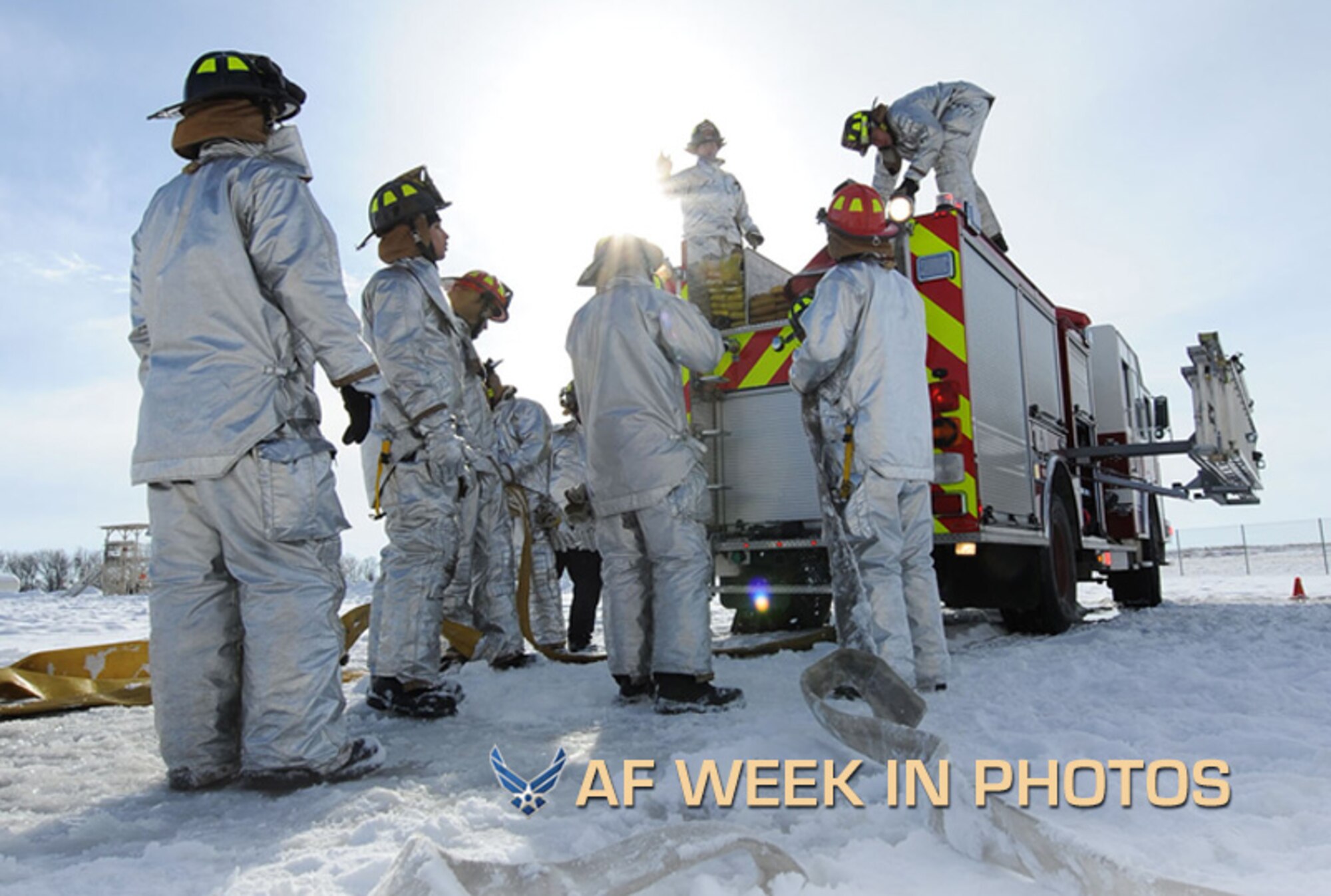 Members of the 5th Civil Engineer Squadron Fire Emergency Services Flight were recently awarded the 2012 Air Force Global Strike Command Medium Fire Department of the Year. The fire department from Minot Air Force Base is responsible for response and prevention in the missile complex, on the flightline, in base housing and the weapons storage area. (U.S. Air Force photo/Airman 1st Class Andrew Crawford)