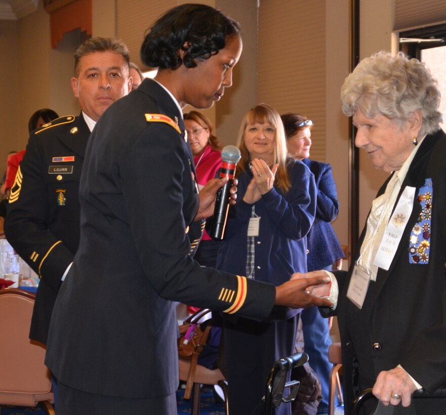 KIRTLAND AIR FORCE BASE, N.M., -- Lt. Col. Gant was the keynote speaker at the 28th annual Tribute to Women in the Military Luncheon March 1, 2013.  Gant honored the most senior female veteran who was present at the luncheon.

