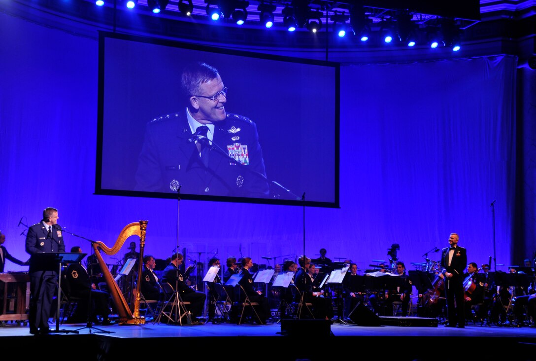 Lt. Gen.  Frank Gorenc, Assistant Air Force Vice Chief of Staff, provides opening remarks March 10, 2013, before the final installment of the Air Force Band’s 2013 Guest Artist Series at DAR Constitution Hall in Washington, D.C. Gorenc hosted the event which highlighted the performance of The Air Force Band with Grammy Award winner Lee Greenwood.  (U.S. Air Force photo/Senior Airman Lindsey A. Porter)