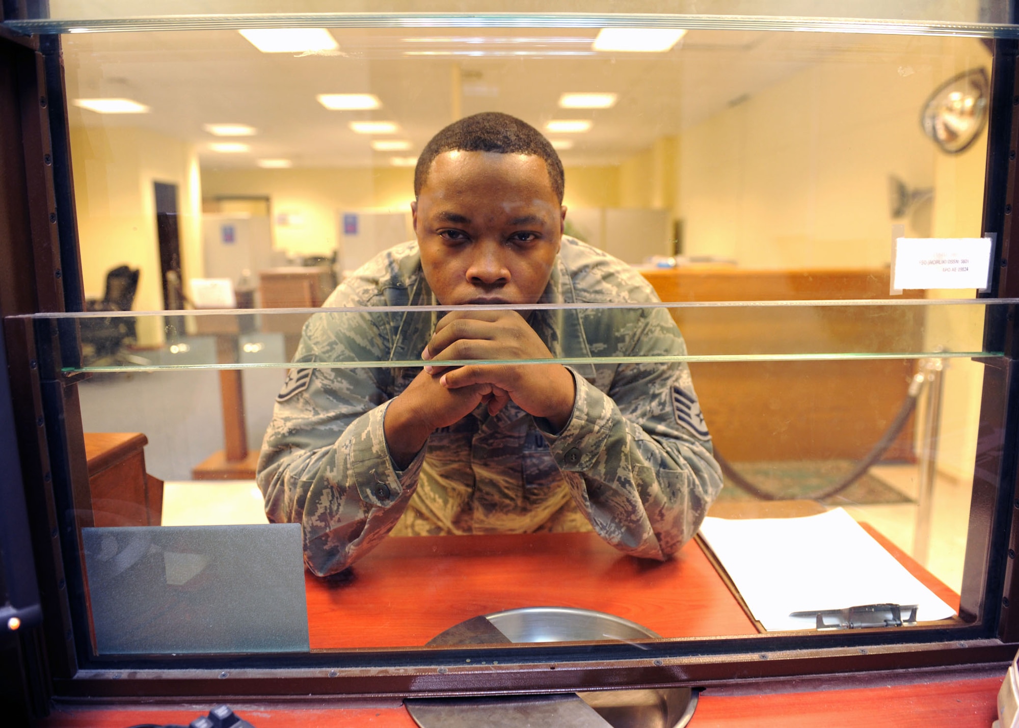Angry, confused and even highly agitated Airmen and family members are sometimes found at customer service kiosks in comptroller squadrons around the Air Force, but many issues can be fixed by the customer themselves.  Programs and applications are in place to increase understanding of finance actions and to help members take a more proactive approach with their pay and entitlements. (U.S. Air Force photo by Staff Sgt. Marissa Tucker/Released)