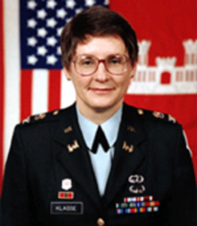 Retired U.S. Army Col. Dorothy F. Klasse became the first woman district commander in the Corps of Engineers when she led the Sacramento District from 1996-1998.