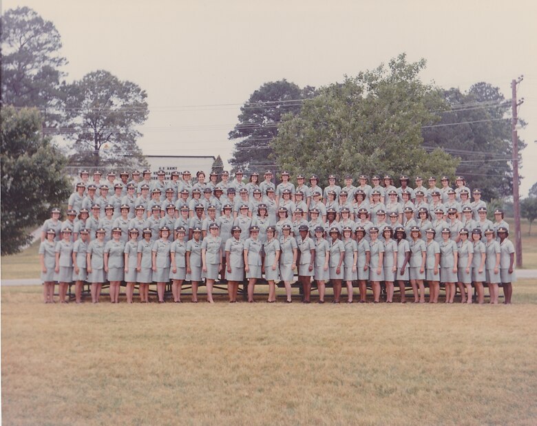 Retired U.S. Army Col. Dorothy F. Klasse (top row, first from left) the first woman district commander in the Corps of Engineers, is pictured in her Women's Army Corps graduation photo in June 1975.