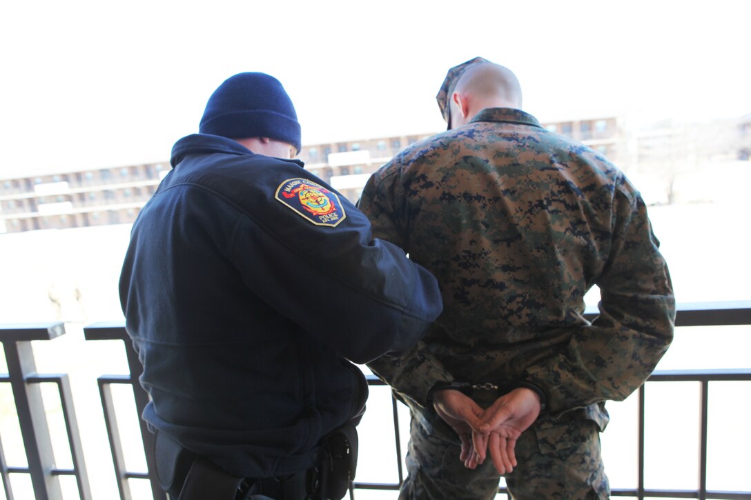 A Marine was apprehended March 3 after contraband was found in his living quarters at the barracks of 8th Engineer Support Battalion aboard Marine Corps Base Camp Lejeune. A health-and-comfort inspection throughout the barracks conducted by the commanding officer of 8th ESB with support from the Provost Marshall’s Office, 2nd Law Enforcement Battalion, Jacksonville Police Department and the base’s Special Response Team yielded narcotics and other contraband.