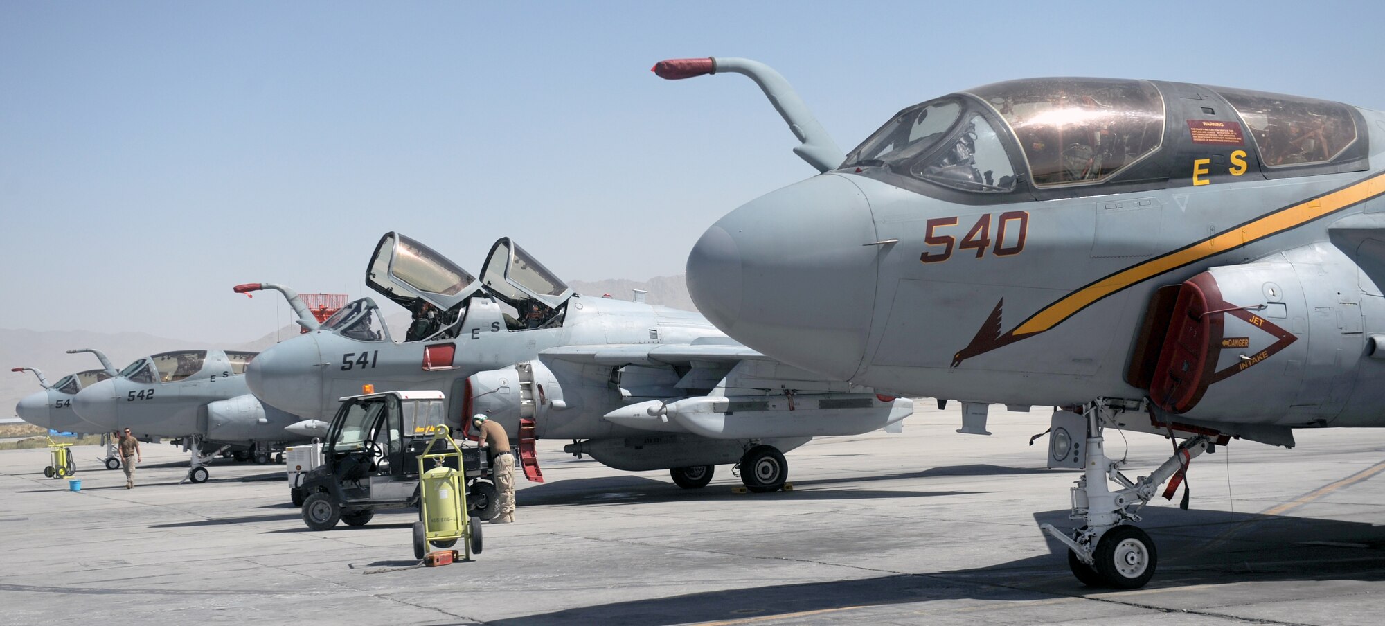 An EA-6B Prowler aircraft, like the ones from Afghanistan pictured here, crashed in Eastern Washington Monday. A team of Fairchild Airmen responded to the site – about an hour from the base – to secure the area, gather evidence for the investigation board and work with the media to keep the public informed. (U.S. Air Force photo by Tech. Sgt. J.G. Buzanowski)