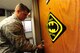 WHITEMAN AIR FORCE BASE, Mo. -- Senior Airman David Bandy, 509th Civil Engineer Squadron structures journeyman, re-keys a broken lock on a dorm room door, March 6. Bandy and other locksmiths on base are responsible for ensuring all base facilities are both secure and accessible. (U.S. Air Force photo/Staff Sgt. Nick Wilson) (Released)