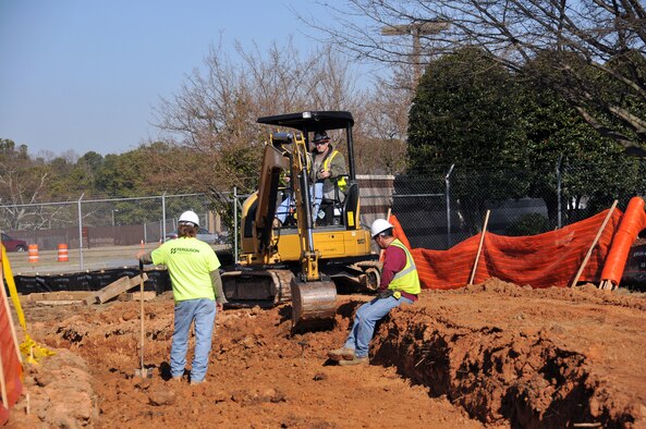 A mission-essential construction project is a road and parking lot that is to be built on the perimeter of the base to meet post-9/11 increased security and logistics requirements for Air Force assets. The Dobbins chapel is scheduled to be moved to the Army National Guard side of the base on Mar. 17 so as to not interfere with the road construction. (U.S. Air Force photo/Senior Airman Elizabeth Van Patten)