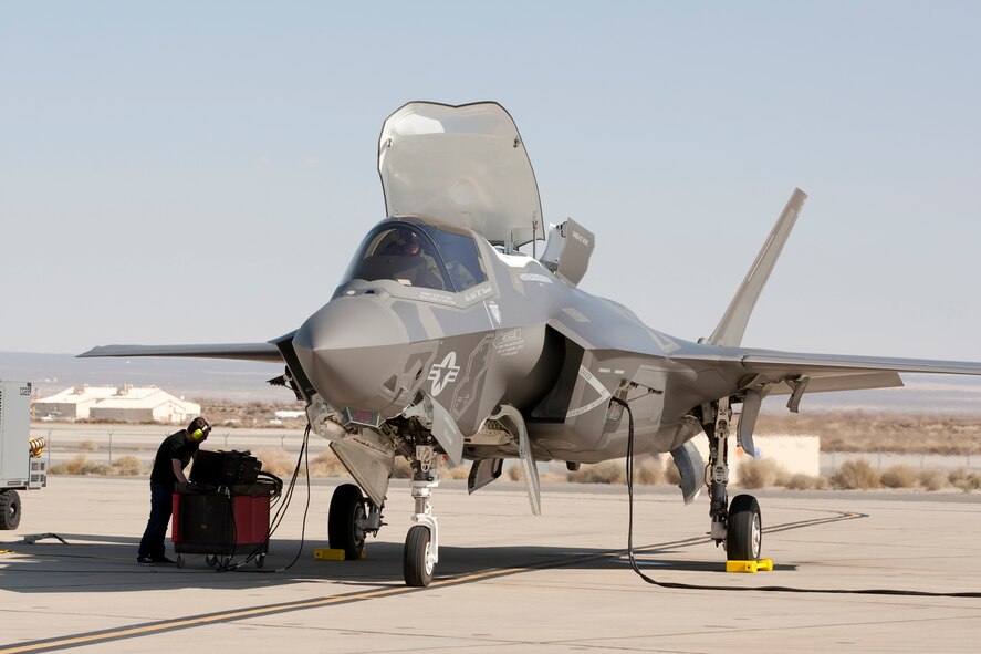 BF-17 arrives at Edwards Air Force Base March 5. The F-35B is the short takeoff and vertical landing (STOVL) variant of the F-35 Lightning II and is operated by the Marine Corps. It's the first mission systems B-variant to arrive at Edwards. (Lockheed Martin photo/Tom Reynolds)