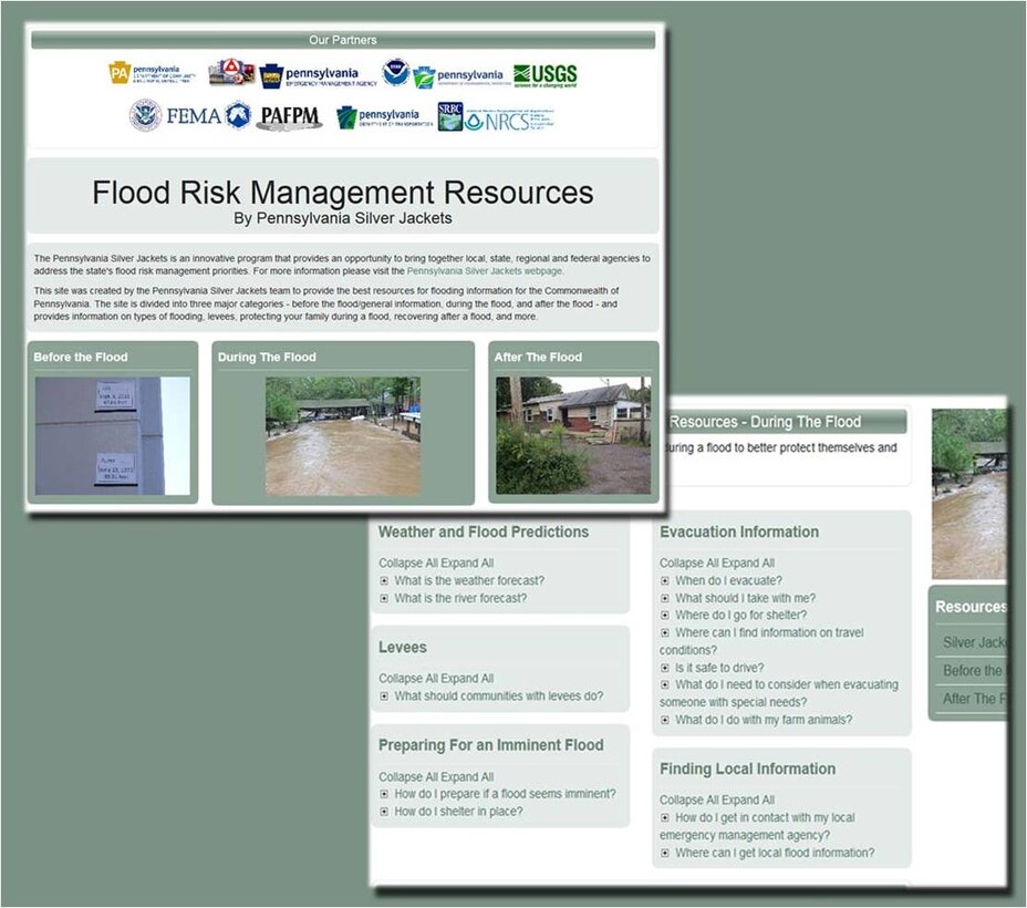 Pennsylvania Silver Jackets' flood risk management website. 