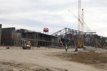 The new "Super Hangar" being built aboard Marine Corps Air Station New River will be the largest structure in Marine Corps History. The estimated completion date is July 2014. The hangar will host Marine Heavy Helicopter Squadron 366 and Marine Light Attack Helicopter Squadron 467 from MCAS Cherry Point. 
