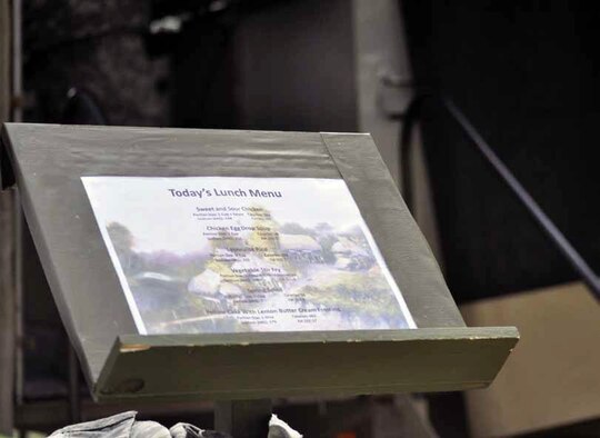 The 137th Quartermaster Company prepared a Chinese meal for the judges during the
Connelly Competition held in El Monte, Calif., March 2. The menu included sweet and sour chicken, egg drop soup, Lyonnaise rice, vegetable stir fry, spring salad and yellow cake. (U.S. Army photo by Sgt. Tracy Ellingsen)