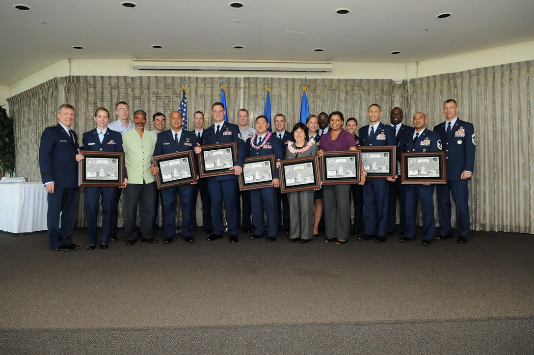 All the PACAF Award Winners for 2012 posed for a group photo. Awards ceremony took place on March 11, 2013
