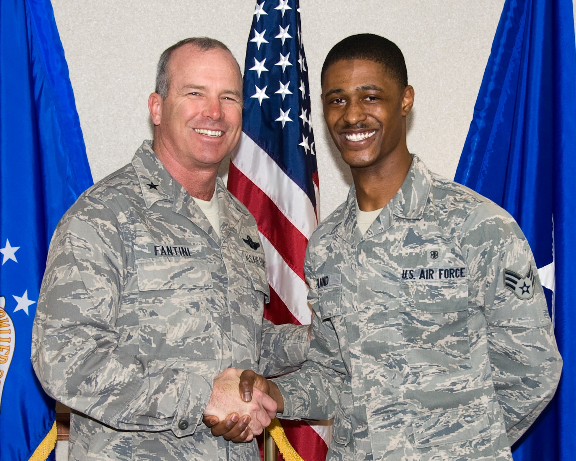 This week’s Wingman of Choice Award goes to Senior Airman Johnie L. Eiland III, of the 82nd Dental Squadron, Sheppard AFB on March 13,2013. He was congratulated by Brig. Gen. Michael Fantini, commander of the 82nd Training Wing, in the wing conference room.  