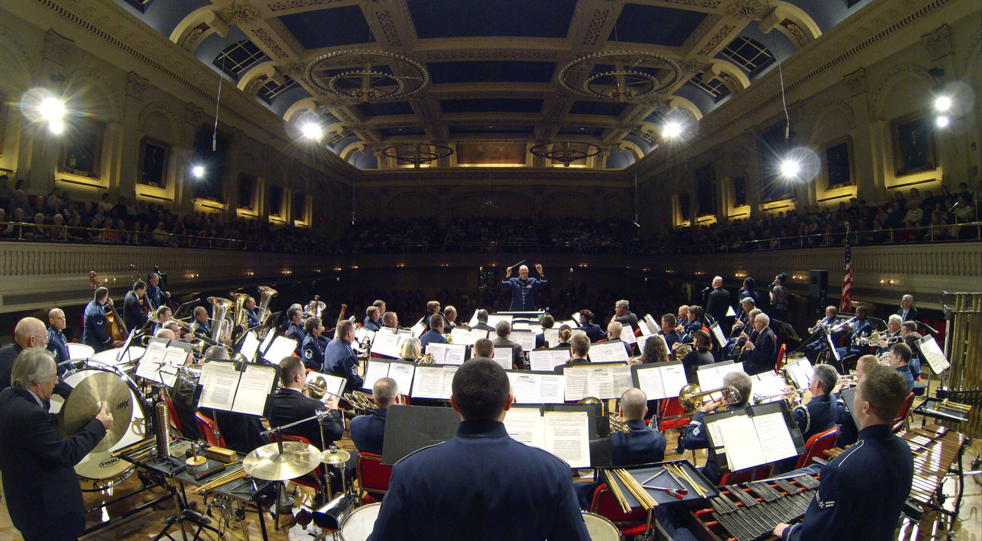 WORCESTER, Mass. – Capt. Dave Alpar, Air Force Band of Liberty commander, conducts the band during an afternoon performance at Mechanics Hall March 10. Several former members, as well as base personnel, attended the final performance. The band will deactivate this summer due to last year's Air Force restructuring. (U.S. Air Force photo by Mark Herlihy)